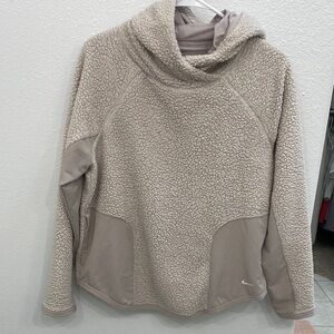 Nike Women's Fleece Hoodie - Cream and Tan